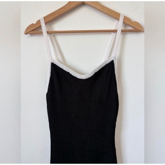 Jolie & Joy Slim Fit Maxi Dress – Black with White Trim – Size Large - Picture 2 of 6